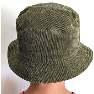 Corduroy Bucket Hat Reversible 2 in 1 Olive Green and Black